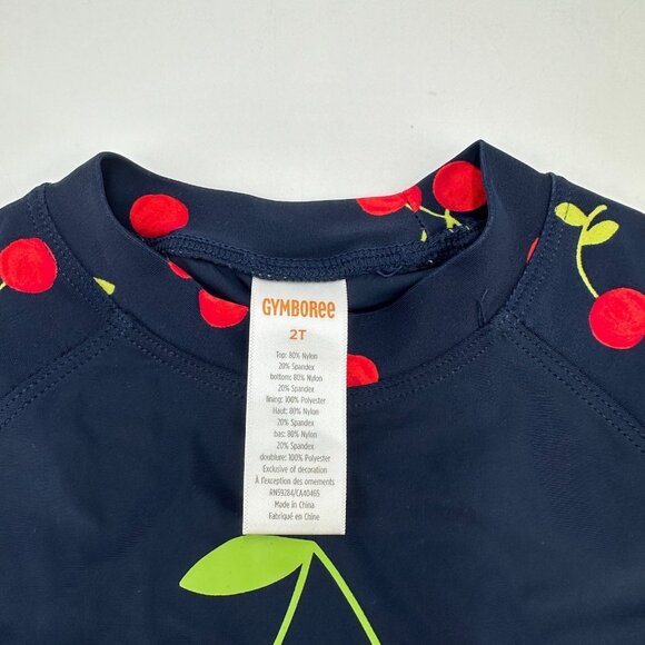 Gymboree Cherry Rashguard Swimsuit Set w/Matching Toweling Swim Cover sz 2T NWT - Picture 7 of 9